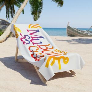 Raíces Collection Colorful Musa Boricua Beach Towel