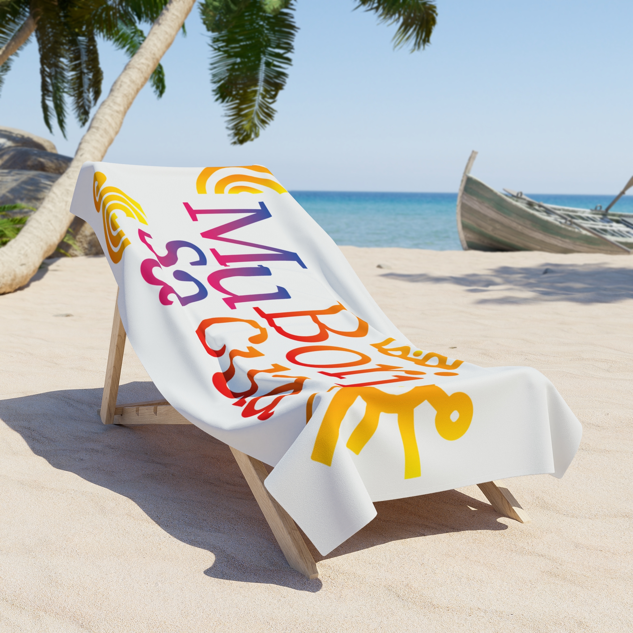 Raíces Collection Colorful Musa Boricua Beach Towel