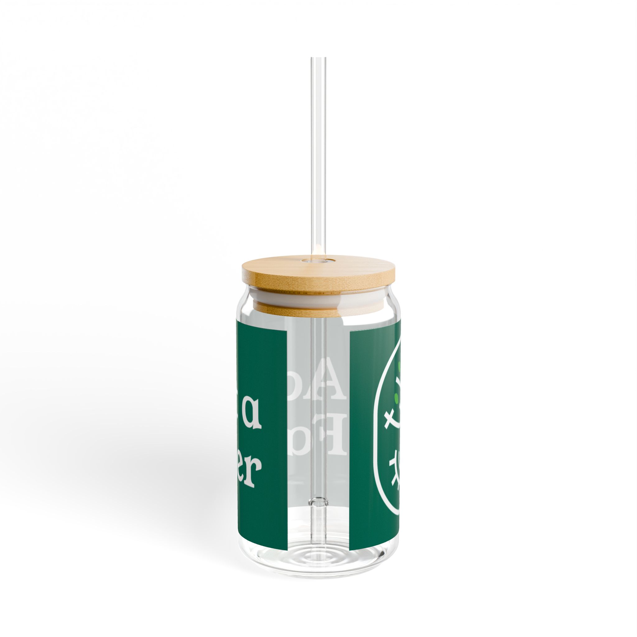 Raíces Glass Tumbler with straw Adopt A Farmer— 16oz Eco-Friendly Drink Jar - Image 4